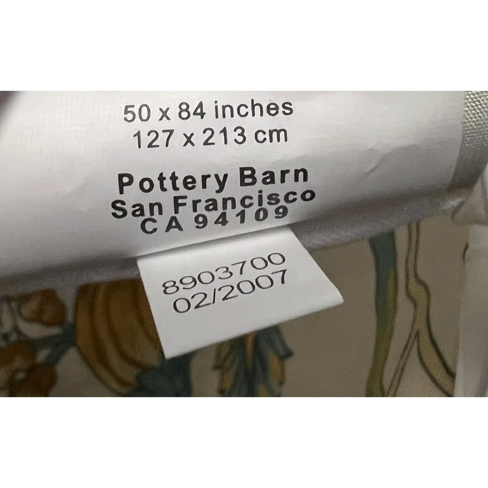 Pottery Barn Floral Linen Blend Lined Curtain Panels 50x84 Yellow Teal 2 Panels